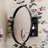 31.5" Surface Mount Round Metal Framed Medicine Cabinet with Mirror and Adjustable Shelves-1831899191