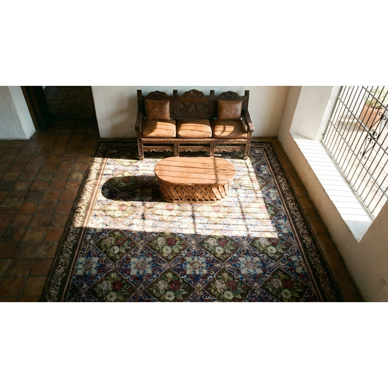 Antique Wool Blue Flat Weave Rug