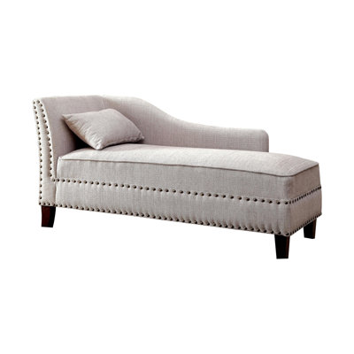 61.4" W Transitional Chaise, Beige
