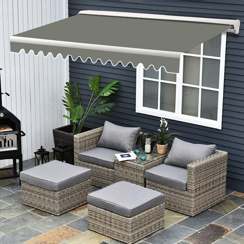 Jaran Half Cassette Electric Retractable Patio Awning, Grey, 2.5m W x 2m