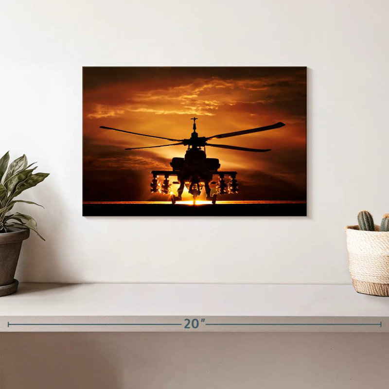 «Mait Silhouetted Apache Helicopters», H 8 po x l 12 po