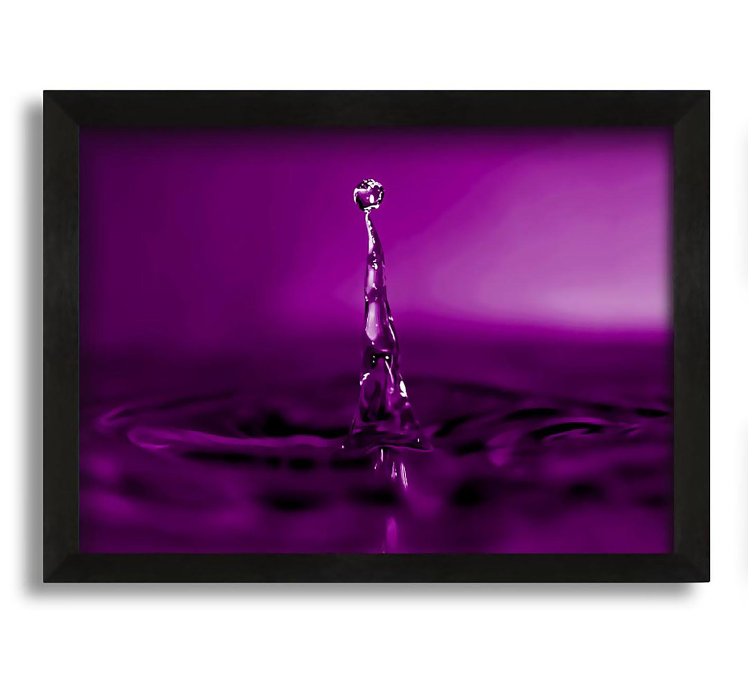 Gerahmtes Leinwandbild Water Drop Attention Purple