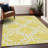 Premium Machine Washable Prisco Yellow Rug