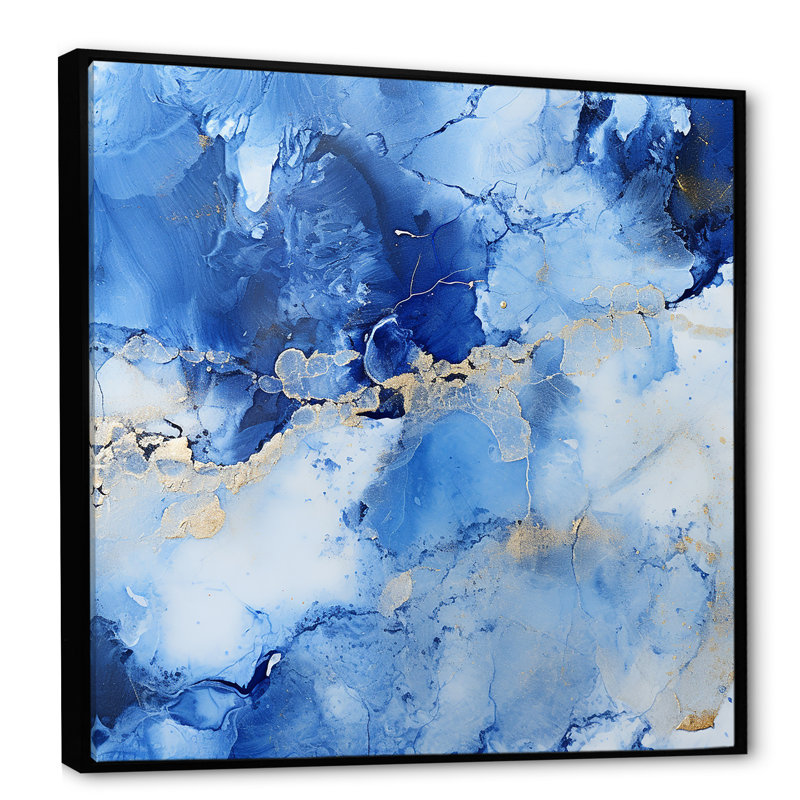 «Blue Sapphire Sphere - Stone Geode», art mural, Noir, H 36 po x l 36 po