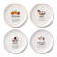Assiettes à salade d'Halloween - quatre assiettes en grès assorties de 8,25 pouces dans des définitions de mots d'Halloween spirituelles, pour l'hôte d'Halloween qui comprend la blague.