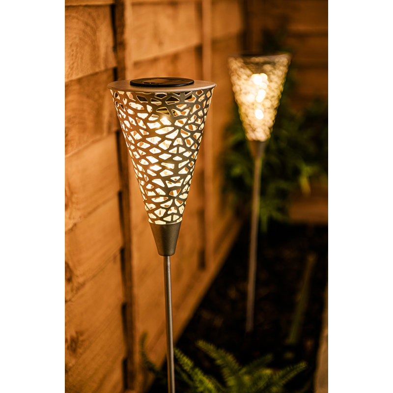 Almestica Grey Solar Powered Integrated LED Metal Pathway Light Pack