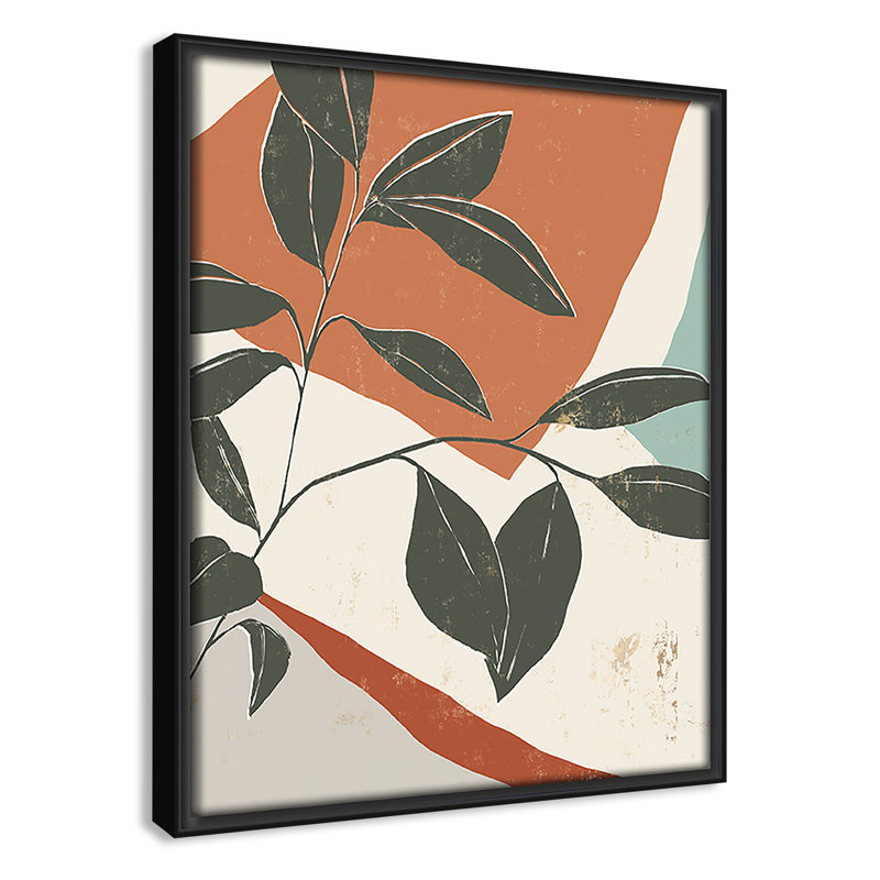 Cutout Leaves I - Toile à cadre flottant, H 11,50 po x l 9,50 po, Cadre noir