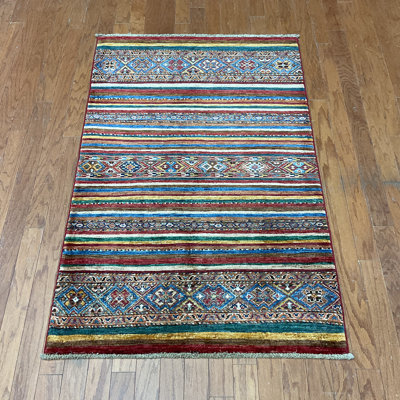  Handmade Khorjeen Kazak Wool Rug