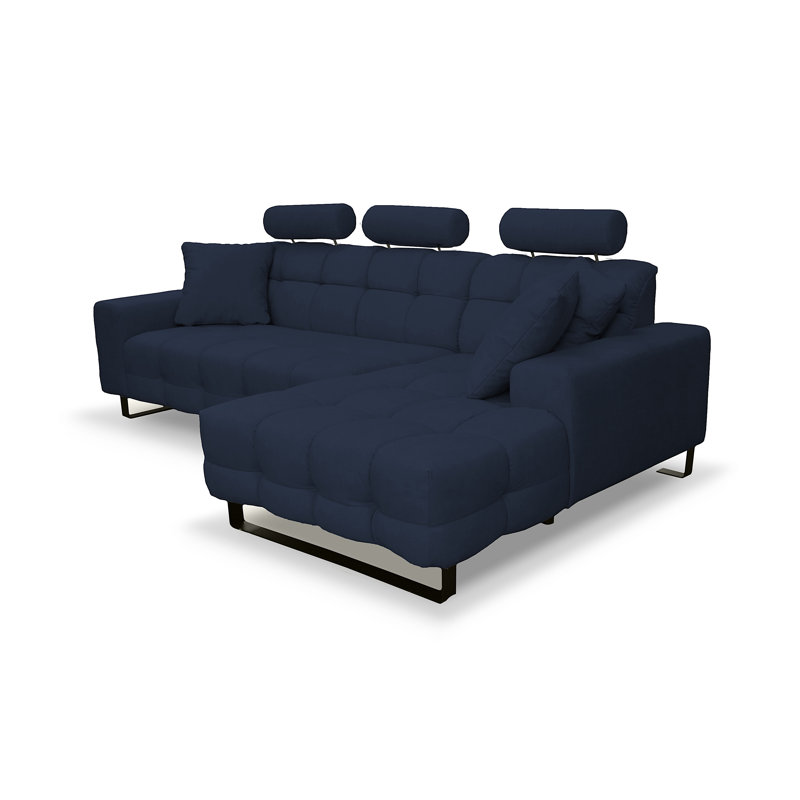 4 Seater Corner Sofa, Blue, Right Hand Facing