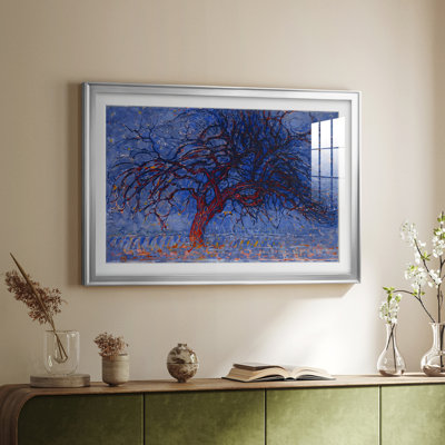 Avond (soirée): L'arbre rouge - Piet Mondrian - reproduction d'art avec passe-partout et verre - 1908 - 1910