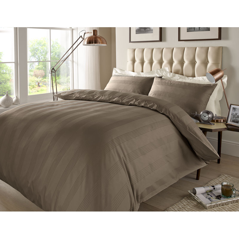 Grandberry 400 Thread Count Duvet Cover Set, Deep Taupe, Double Duvet Cover + 2 Standard Pillowcases