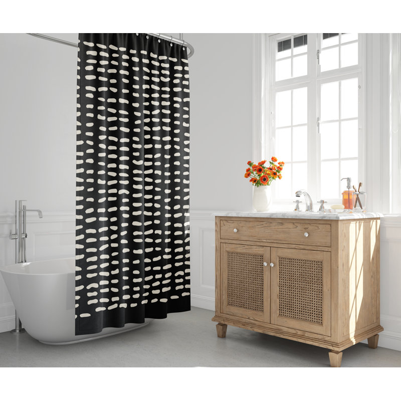 Rideau de douche, Noir / beige