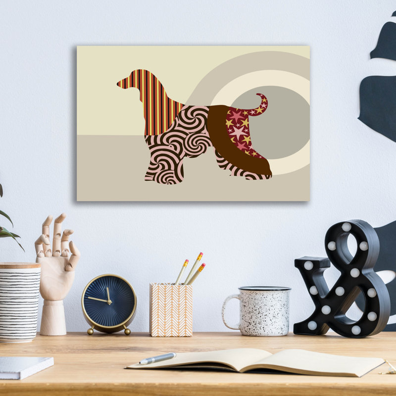 "Chien afghan" par Lanre Adefioyue, H 12 po x l 16 po x P 0,13 po