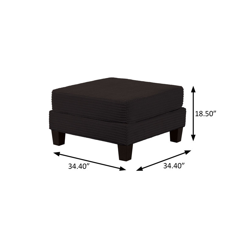 Repose-pieds contemporain l 31,4 po, noir, Rayures noires