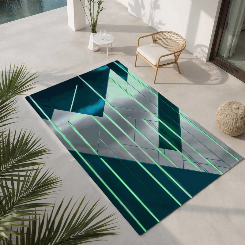 Tapis d'intérieur et d'extérieur Quantum Ray, Rectangle 5 pi x 7 pi