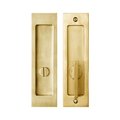 Rectangular Privacy Pocket Door Lock with ADA Turn Piece