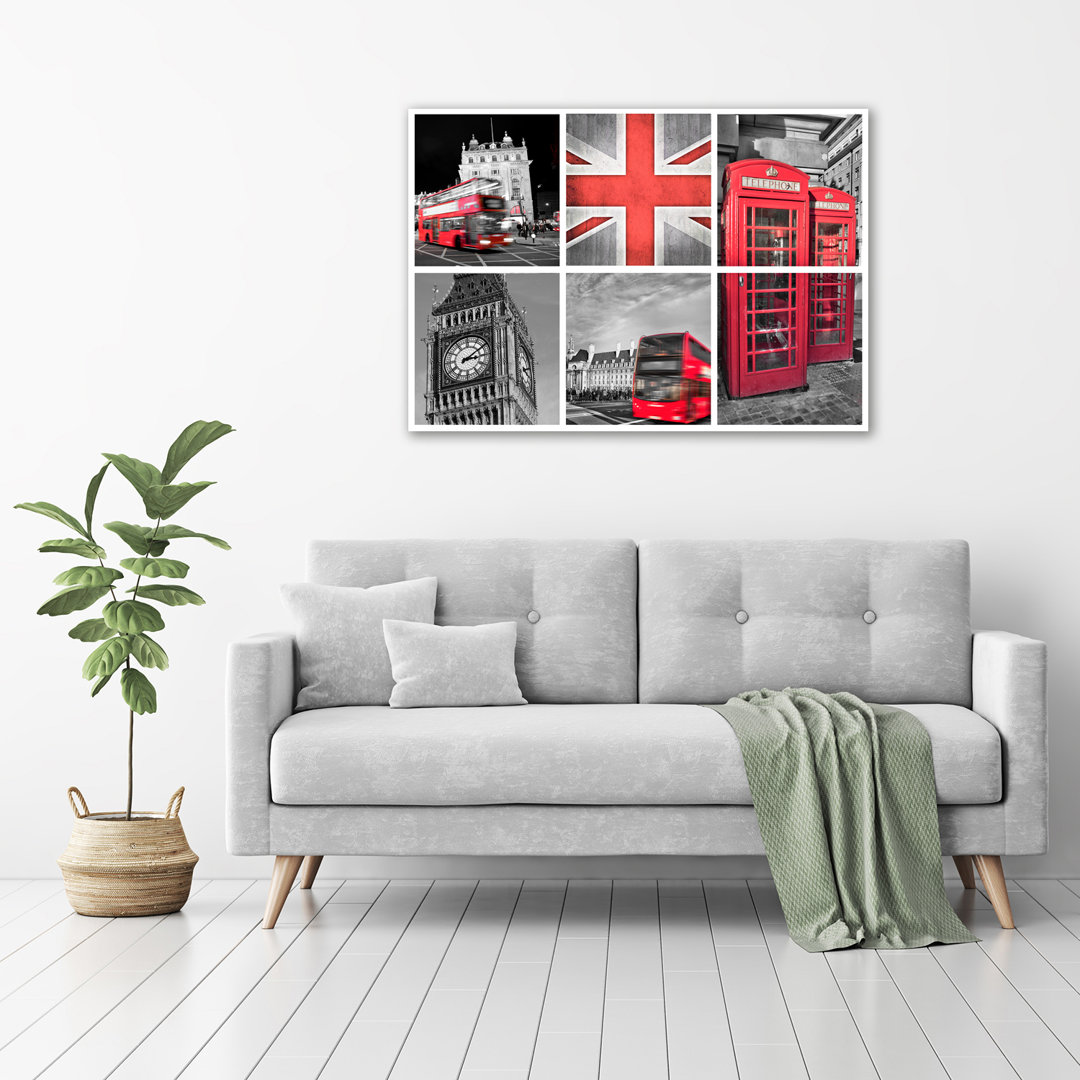 Collage London - Kunstdrucke auf Leinwand - Wrapped Canvas