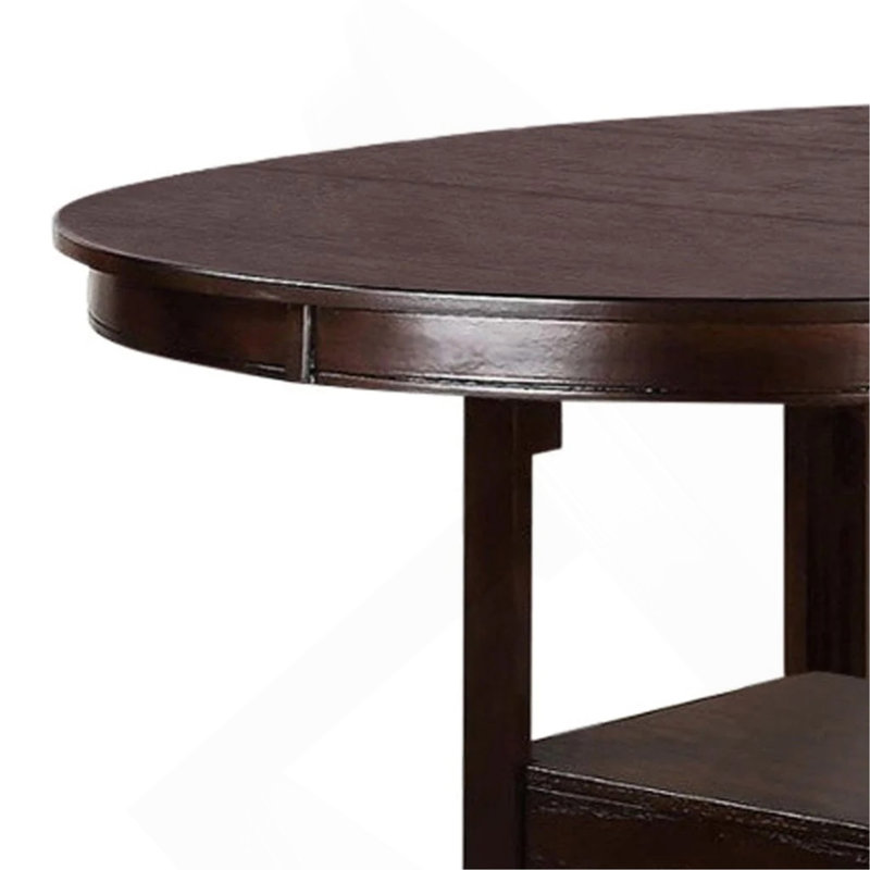 Dining Table, Round Counter Height Dining Table With Shelve
