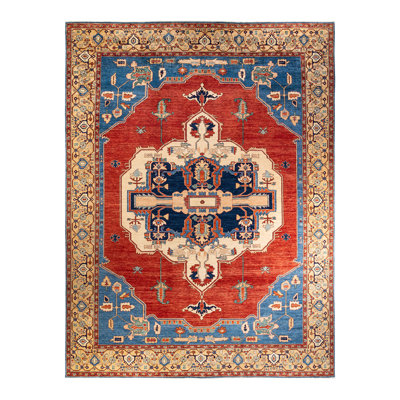 One-of-a-Kind 12'2" X 15'4" New Age Wool Area Rug in Light Blue