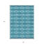 Tapis intérieur / extérieur lavable 8 pi x 10 pi bleu sarcelle, gris et ivoire