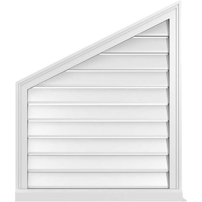 Half Peaked Left Surface Mount Signature Urethane Functional Gable Vent, Primed Tan