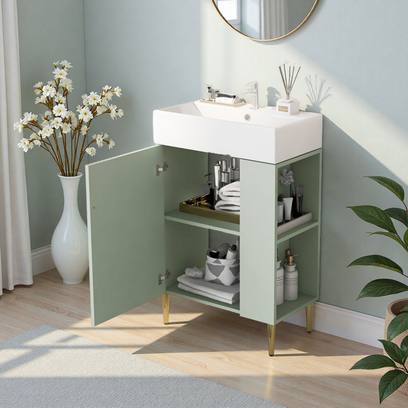 Meuble-lavabo 21,6 po, Vert