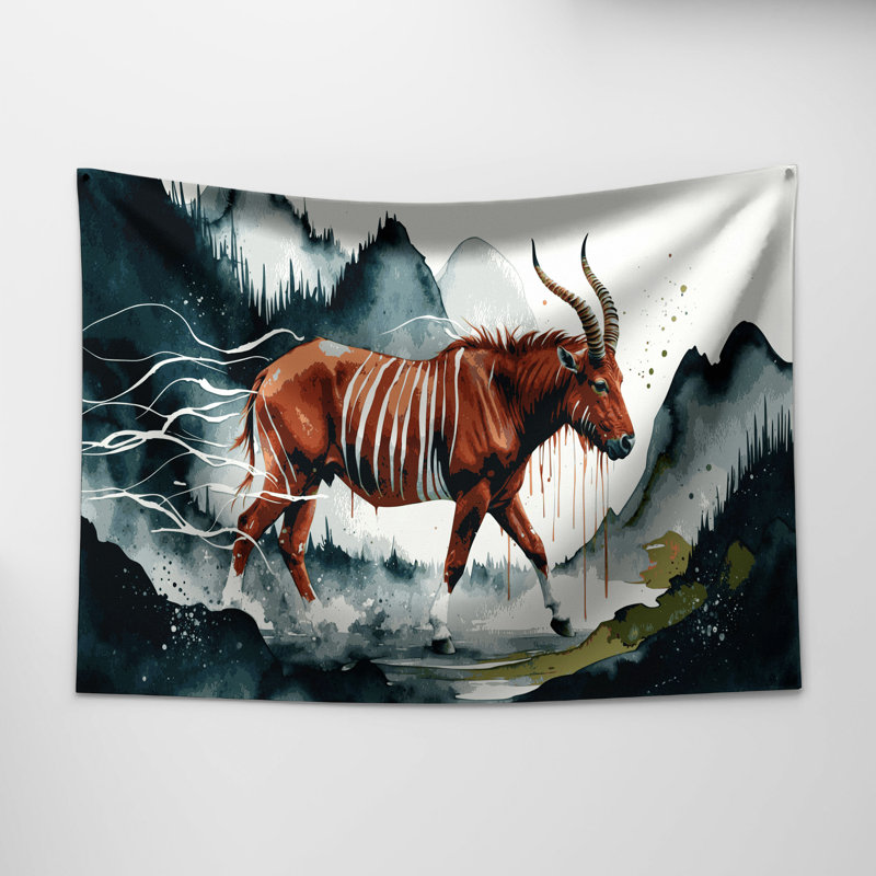 Tapisserie murale Wildlife Mountain Bongo, 88 po x 104 po