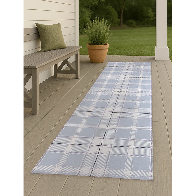Billy Tartan Non-Slip Outdoor Rug, Runner 2'6'' x 8'