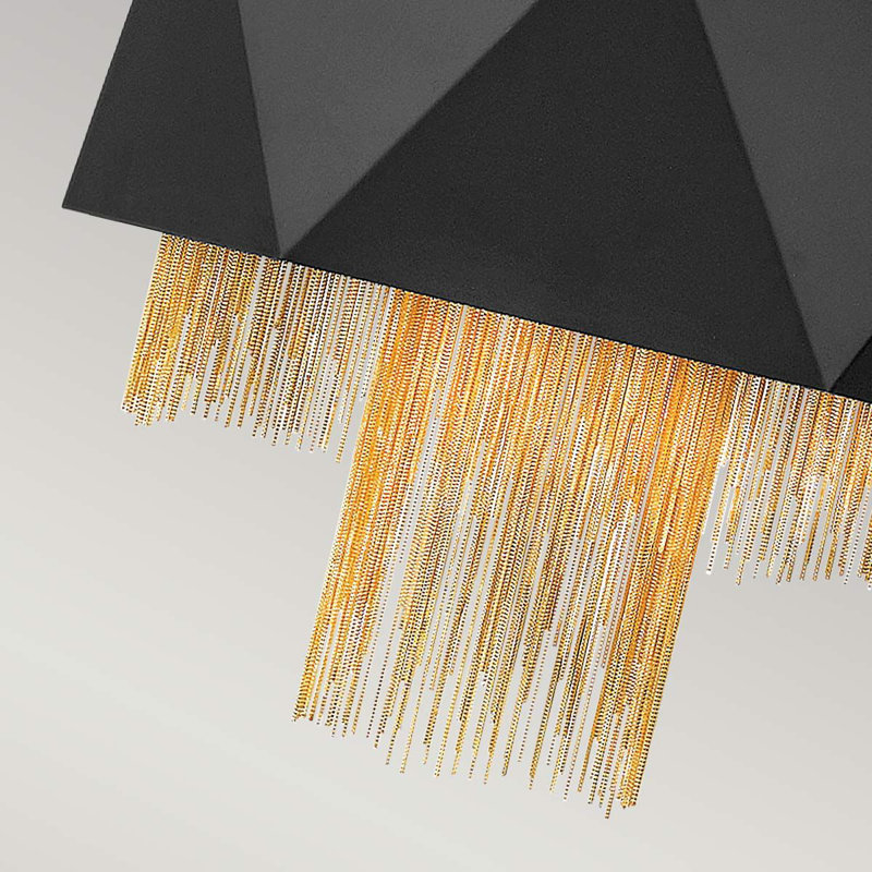 Troy 6 - Light Black Geometric Pendant, Gold