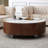 35.4" Round Faux Marble Tabletop Coffee Table