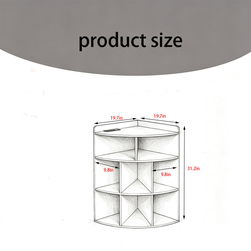 Corner Shelf, Corner Cube Storage Organizer with USB Ports & Power Outlets, Modern Corner Toy Storage Cabinet with Adjustable Shelves, Wooden Display Bookshelf for Living Room, Bedroom, Dining Room, Kitchen