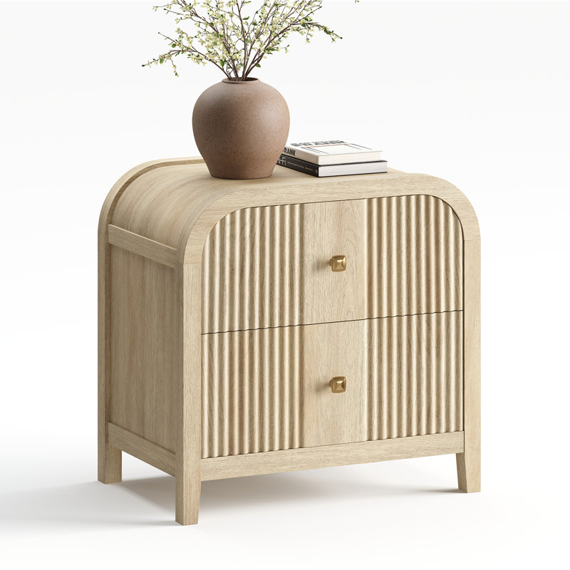 Table de chevet moderne à 2 tiroirs Aariz, Individuel