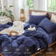 Ensemble de housse de couette à rayures 100% coton lavé MooMee-105229476-105229478