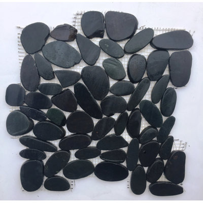Carreau de mosaïque noir plat 12 po x 12 po