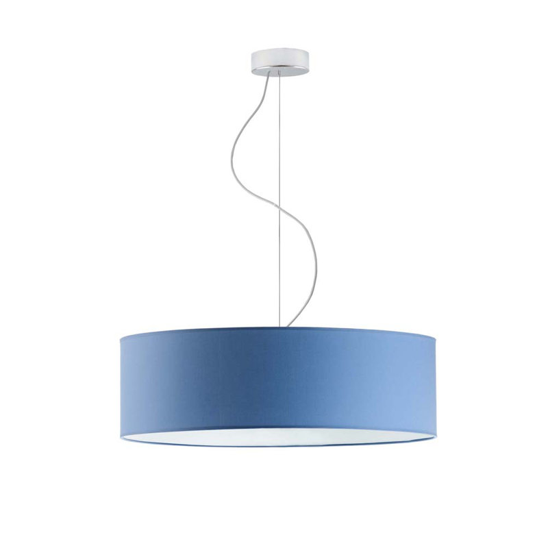 Aubryella 4 - Light Drum Pendant, Chrome, Blue