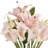 Artificial Real Touch Lily Flower Arrangement In Clear Glass Vase With Faux Water (pink)-1094682773