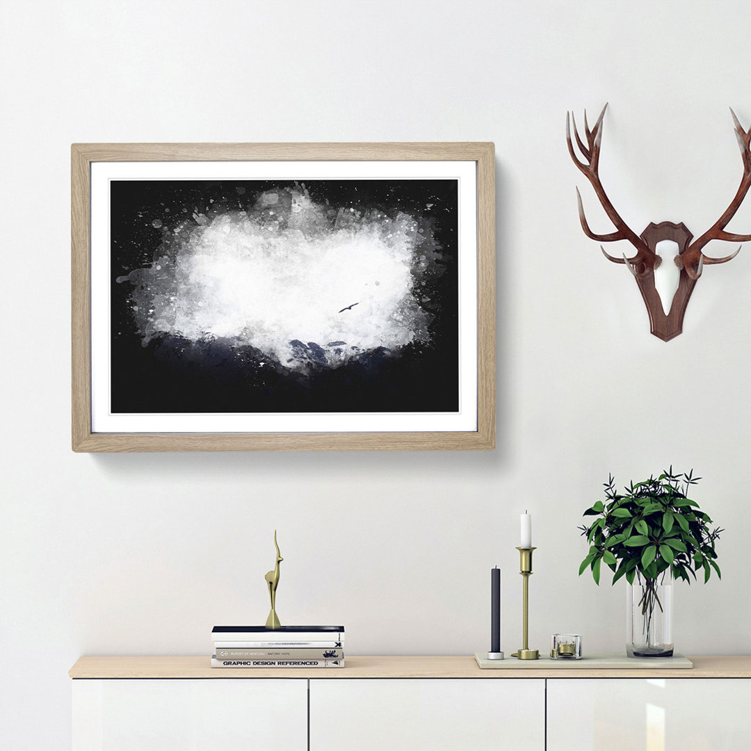 Eagle Flying Over Colca Canyon Paint Splash - Framed Print
