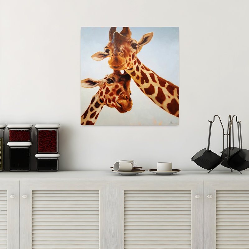 Soulmate II, art girafe contemporain, H 18 po x l 18 po