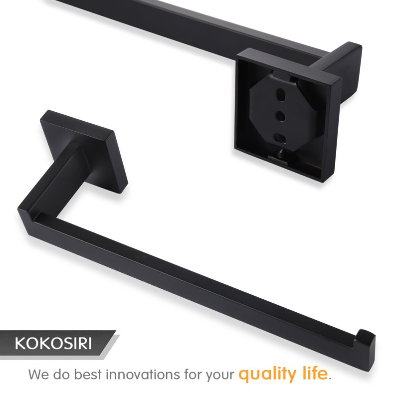 Andriejus 4 - Piece Bathroom Hardware Set, Matte Black