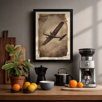 Aircraft Blueprint Vintage - Framed Print