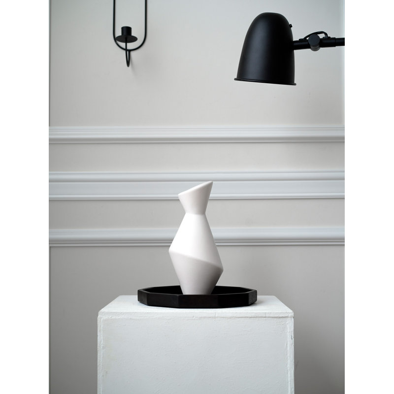 Elegant White Ceramic Vase, 5.1 x 5.1 x 9.4 inches | 100% Ceramic, Durable & Stylish Design | Perfect for Home Décor, Centerpieces & Flower Arrangements | Ideal for Modern Living Rooms & Offices
