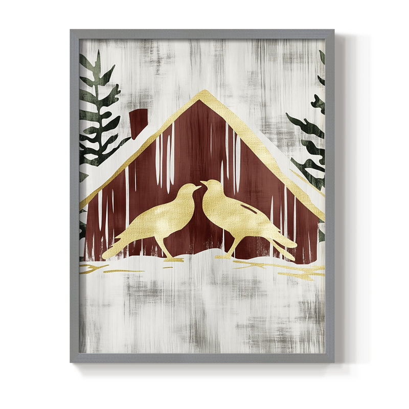 Reproduction encadrée - bois massif, Gris, H 11 po x l 9 po