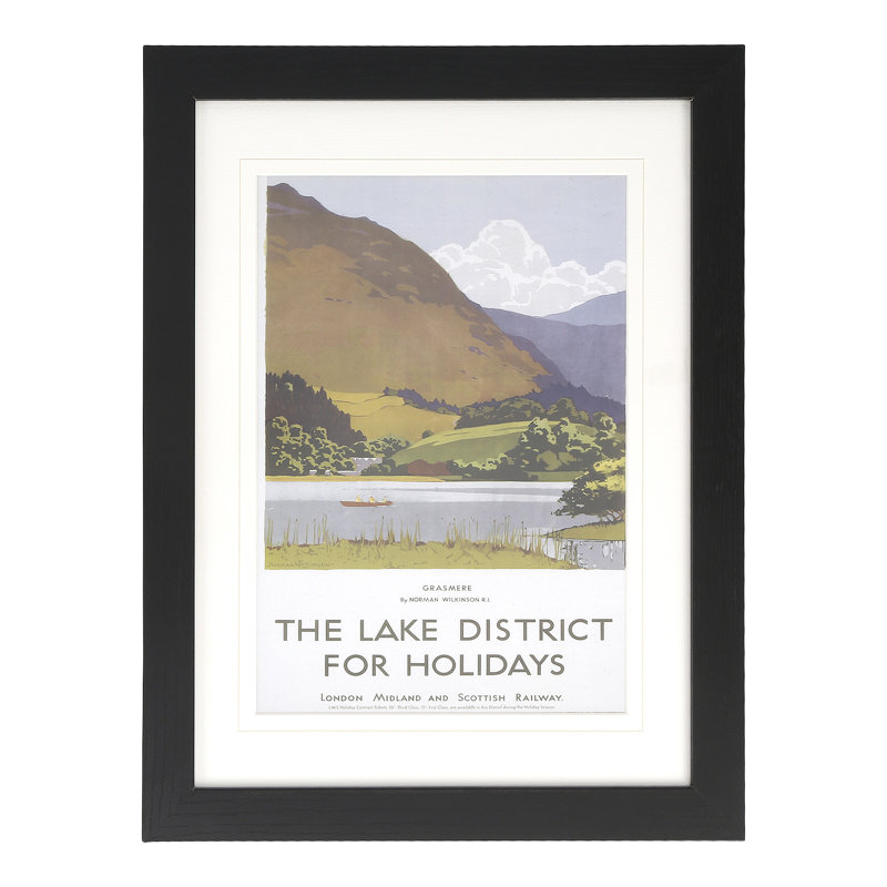 The Lake District - Print, 40cm H x 30cm W, Black Frame, Yellow