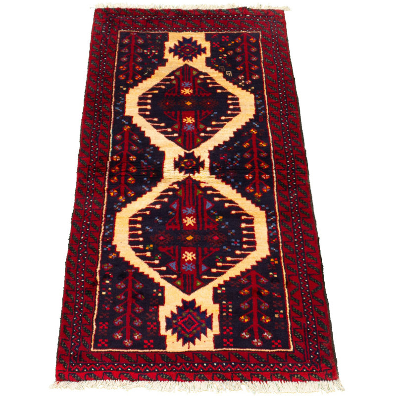 Tapis décoratif en laine de conception unique Börkur noué à la main New Age 3 pi 2 po x 6 pi 2 po