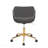 Gold Metal & Gray Faux Leather Contemporary Task Office Chair-1331277983-1331277982