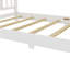 Structure de lit simple en bois massif avec tête de lit, lit bas avec lattes de soutien, blanc-658451961