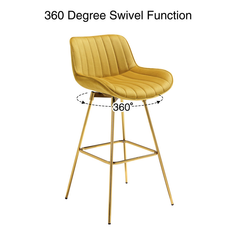 Neuhaus Swivel 28.34" Bar Stool, Yellow