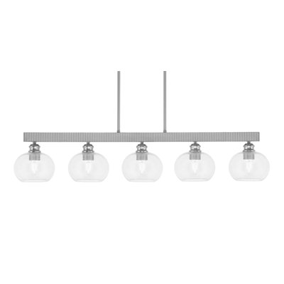 Bar 5 lumières Edge avec verre à bulles transparent 7 po Edge