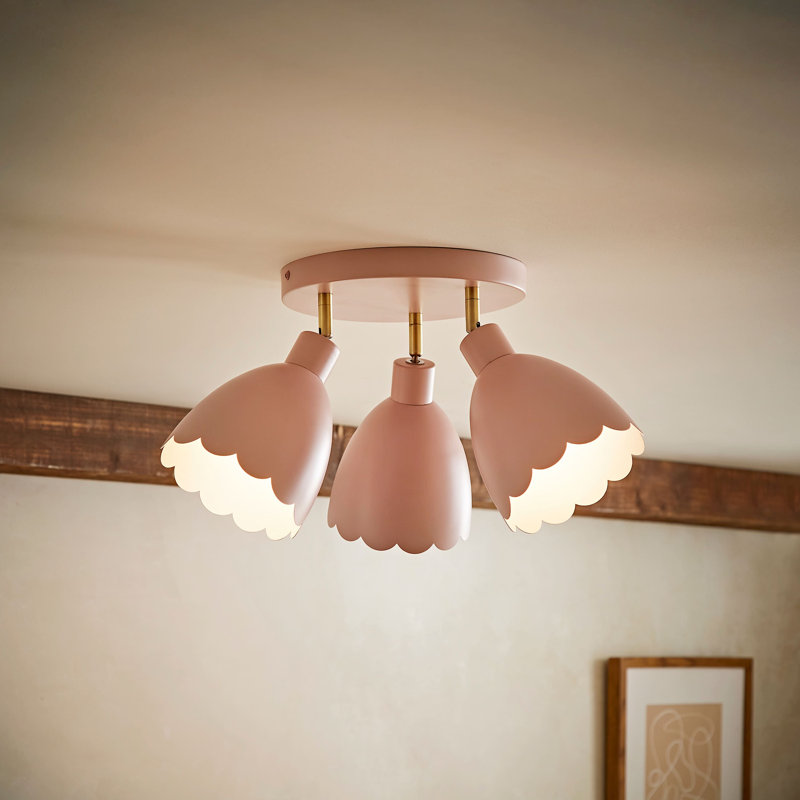 Millie Sage Scallop 3 Way Adjustable Round Spotlight, Pink