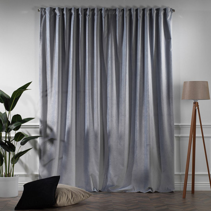 Blackout Single Curtain Panel, 130cm Width x 265cm Drop, Silver